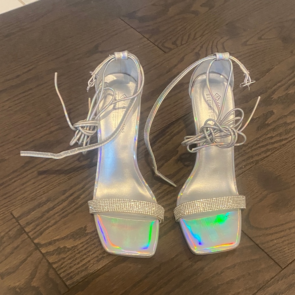 Silver Holographic Women's Heels